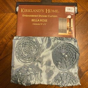 NWT Bella Rose Embroidered Shower Curtain